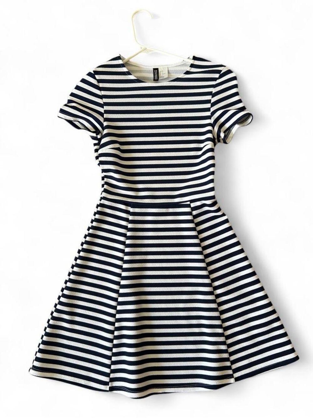 Divided Navy and White Striped Fit & Flare Dress